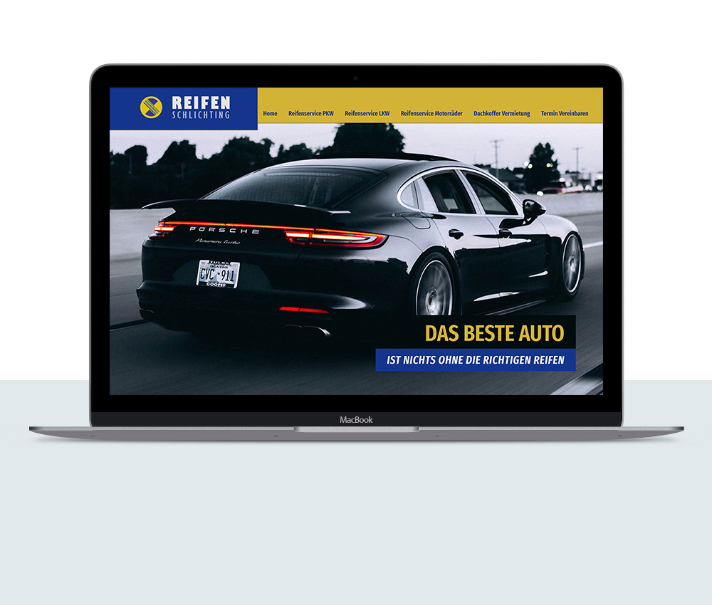 Webdesign One-Pager für Reifen Service